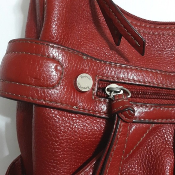 Tignanello red shoulder bag pebbled leather Y2K 90s style - Picture 11 of 15